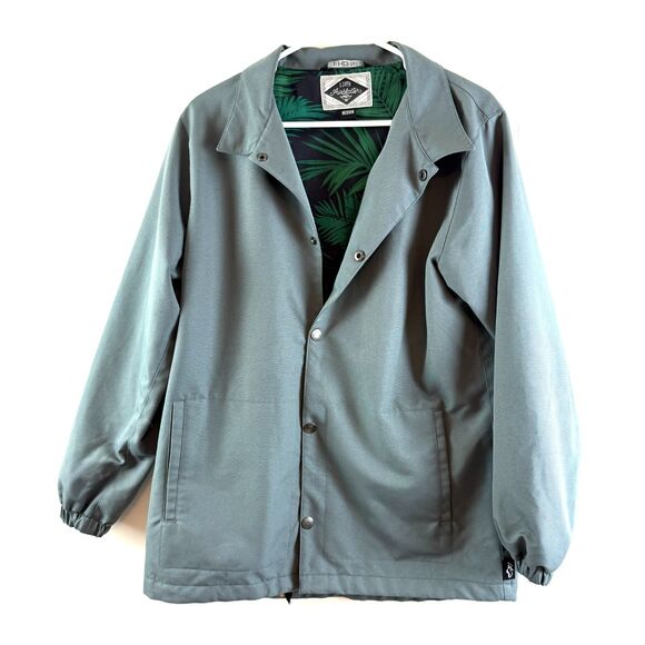 Airblaster Shell Bruiser Jacket Green Button Up Wind Casual Snowboard Size M - Picture 1 of 9